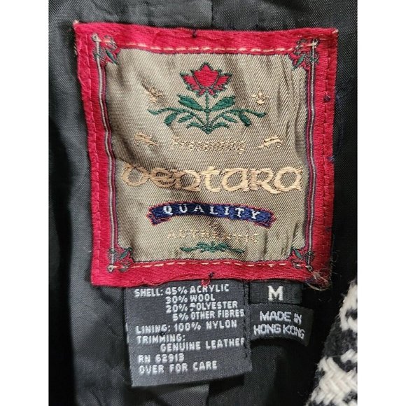 Vtg 80s Ventura Women’s Blazer Jacket Wool Blend Suede Collar Houndstooth Size M - Picture 7 of 9